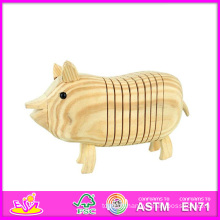 2014 Nouveau Enfants Popualr BRICOLAGE En Bois Enfants Vente Chaude Éducatifs Bébé Peinture Porc Jouet W03A028